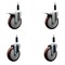 Service Caster 5'' Maroon Poly Swivel 7/8'' Expanding Stem Caster Set 2 Total Lock Brakes, 4PK SCC-EXTTL20S514-PPUB-MRN-2-S-2-78 - alternate 1